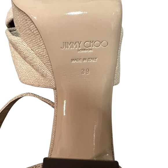 NEW NWOB Jimmy Choo Heloise 80 Platform Sandals In Ballet Pink Tan - Picture 10 of 10